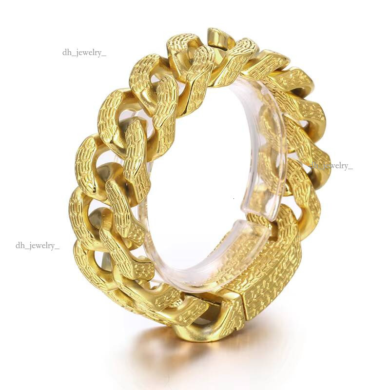 KALEN Men Retro 220mm Stainless Steel Tire Mark Cuban Links Bracelet