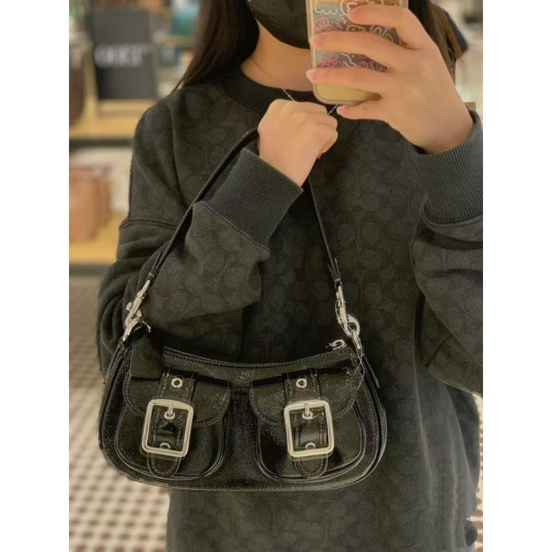 New cross-border women's handbag, vintage armpit bag, fashionable single shoulder crossbody mahjong motorcycle bag