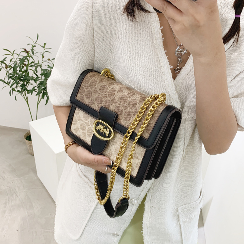 2025 New Luxury Square Bag for Women - Stylish Top Handle Shoulder & Crossbody Purse with Chain Strap