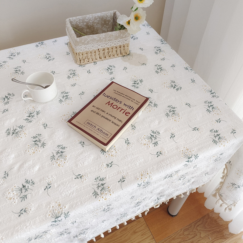B392 Japanese style tablecloth same style jacquard desk cloth home rectangular tablecloth cotton and linen high-grade dust-proof coffee table cloth ta