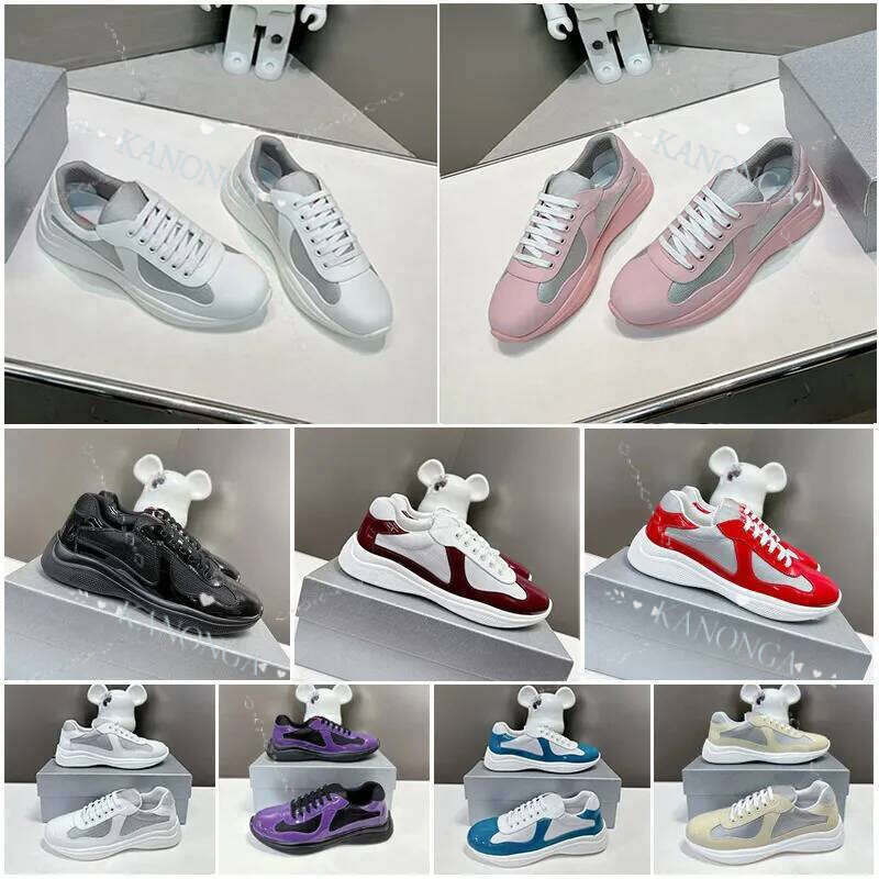 Designer Sneakers Mens Womens Dhgate Cup Classic Casual Running Bright Leather Nylon Outdoor Trainers White Black Green Yellow Fashion Sports Trainer Shoes