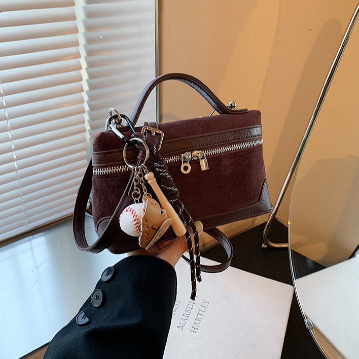 Free Shipping Designer Women's Bag Hand-held Small Square Bag New Fashion Matte Contrasting Color Practical Shoulder Bag Daily Versatile Makeup B