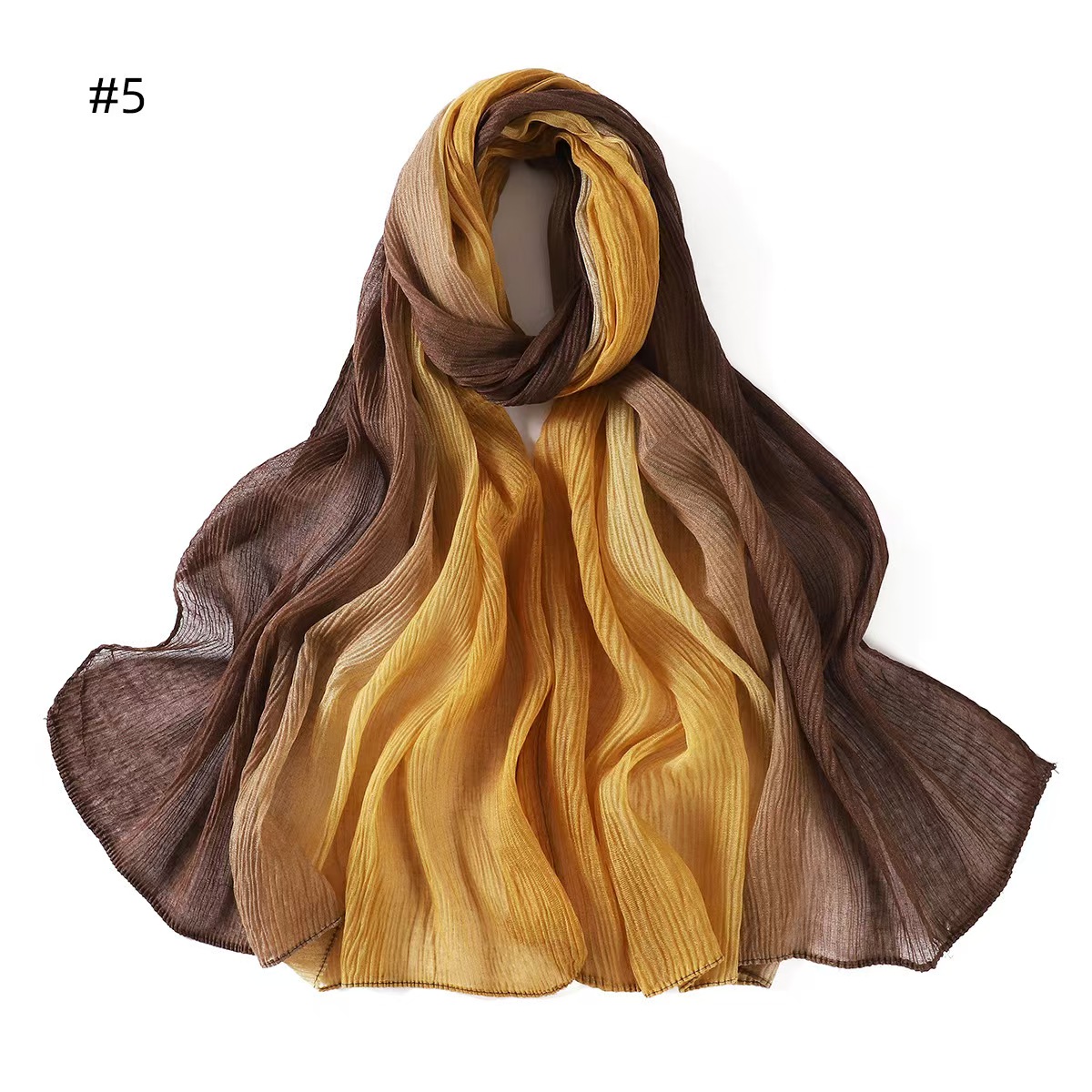 T743 Spring and Summer Gradient Color Cotton and Linen Long Scarf Cotton and Linen Scarf Travel Sunscreen Shawl