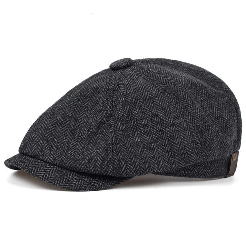 Male Ivy Hat Big Head Man Autumn and Winter sboy Cap Top Grade Beret Caps 250515