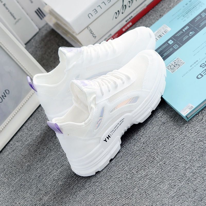 New breathable mesh sports women's hollow leisure basic student flat shoes designer fashionable daily commuting white small shoes