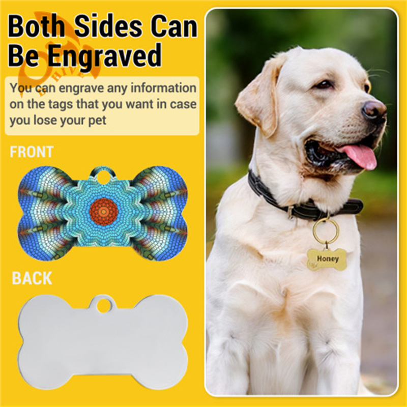 Dog tags 5 * 3cm for daily decoration of dogs; If your dog gets lost, it's convenient for others to contact you faster