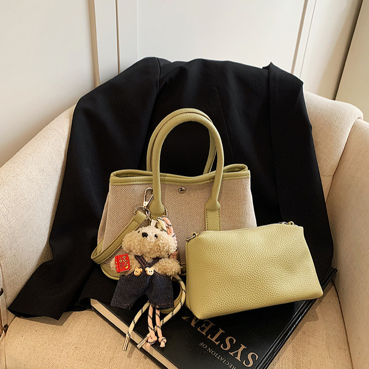 2025 Free Shipping Designer Bag New Fashionable Women's Mother And Child Handbag Comparison Splicing Texture Single Shoulder Crossbody Bag Studen
