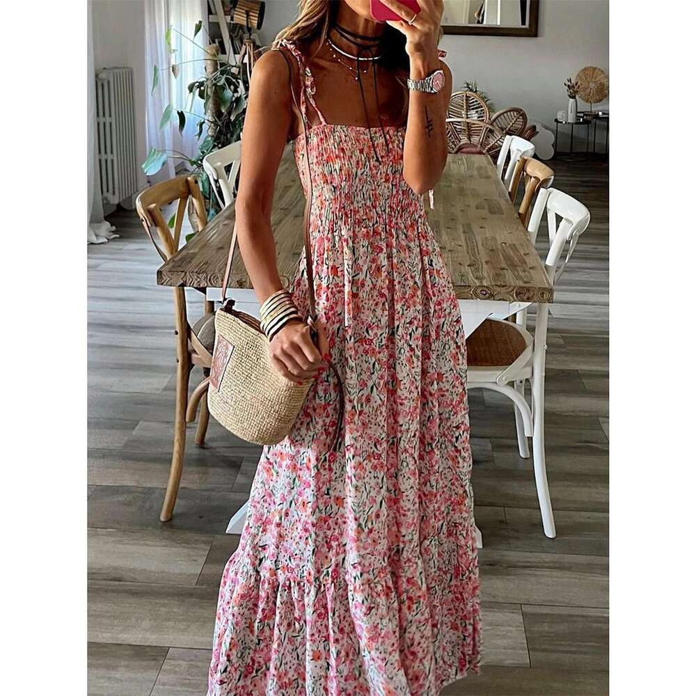 Maxi Dress Spring Summer New Women S Printed Strap Top Dress Formai Dress