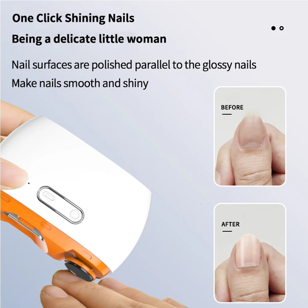 2 in 1 Automatic Electric Nail Clipper Multifunction Nail Grinder Nail Polishing USB Charging Automatic Nail Cutter with Light 250517