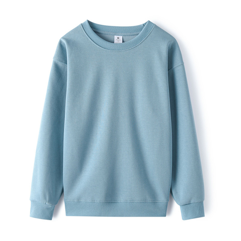 GY1556 All solid color Chinese cotton round neck sweatshirt women's loose cotton T-shirt long sleeve men and women