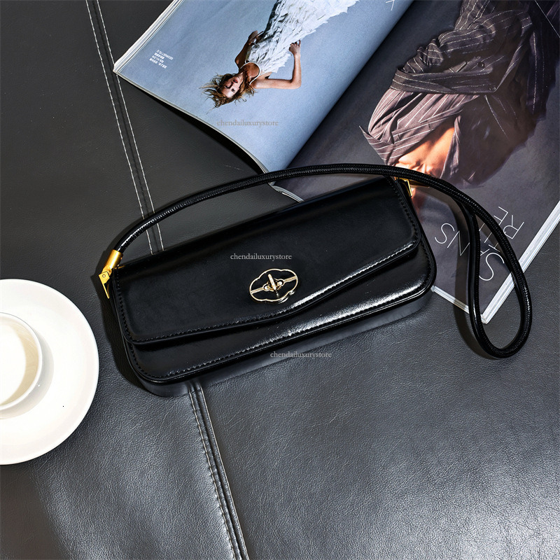 Free Delivery Designer Bag, New Niche Fashion Genuine Leather Retro Women's Shoulder Crossbody Bag, Urban Minimalist Trend Luxury Baguette Bag, H