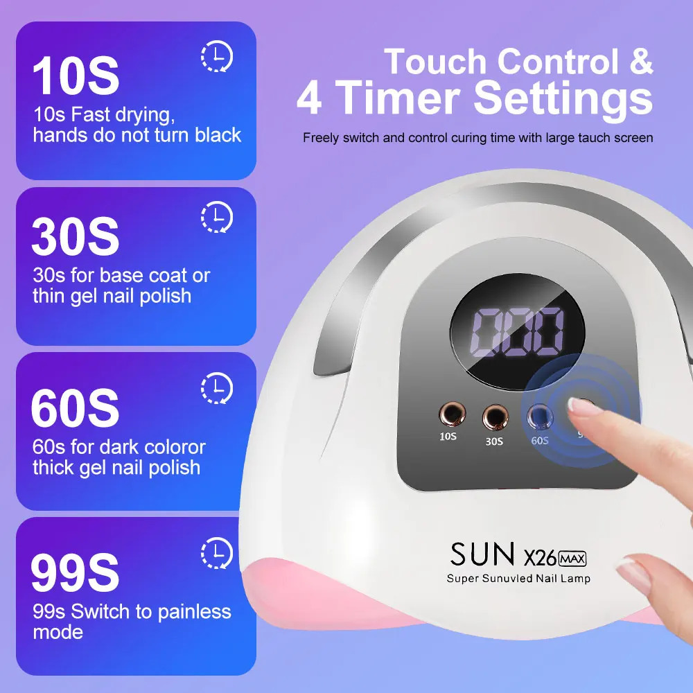 X26MAX 81LED Nail Dryer LED UV Lamp for Nails Gel Polish Dryer Light Professional Nail Art Accessories Curing Gel Toe Nails 250517