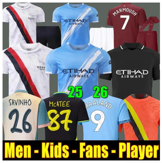 man city 25 26 HAALAND MARMOUSH SOCCER JERSEY GREALISH MAN CITIES DE BRUYNE FODEN football tops shirt men DOKU man 2025 2026 cityS jerseys