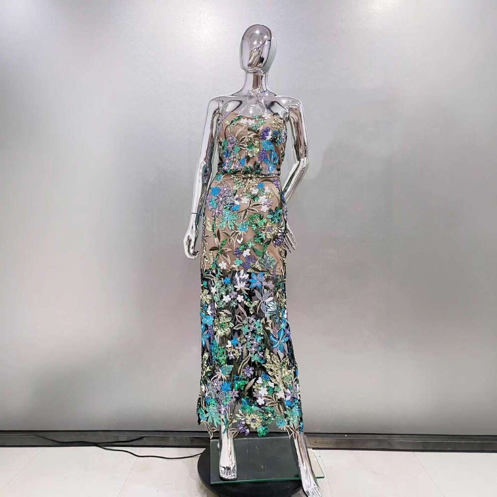 Maxi Dress High Quality Fashion Picture Color Strapless One Shoulder Slim Fit Floral Long Style Hip Hugging Dress Evening Gown KQ
