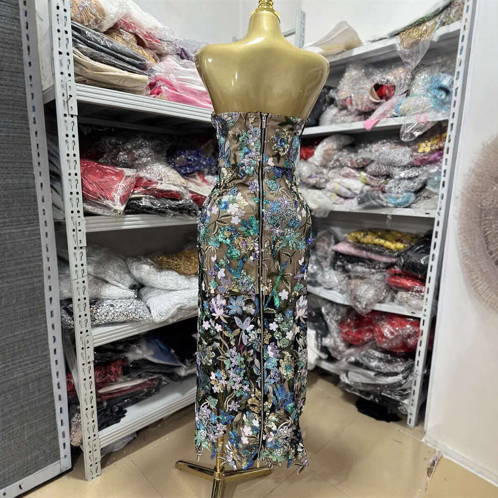 Maxi Dress High Quality Fashion Picture Color Strapless One Shoulder Slim Fit Floral Long Style Hip Hugging Dress Evening Gown KQ