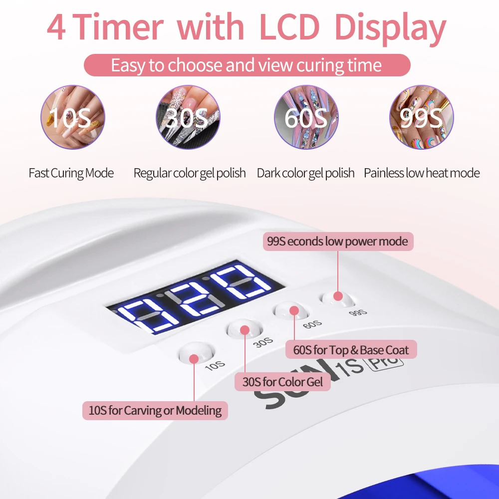 LINMANDA Sun 1S 48W UV LED Lamp for Nail 30 LEDs with 4 Timer Settings Smart Nail Dryer Nail Art Tools for Home Manicure Salon 250517