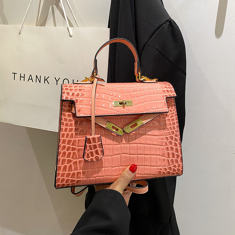 Top Quality Brand High-quality New Item Free Delivery Designer Bag 2024 Fashion Kelly High-end Portable Small Square Crocodile Pattern Shoulder Crossb