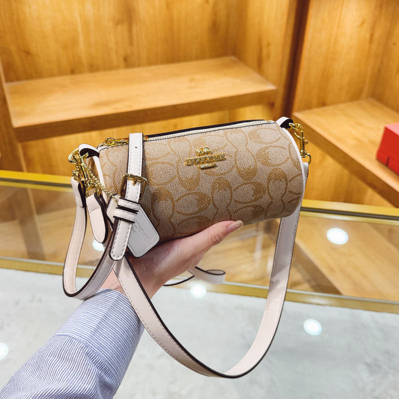 Designer Bag 2025 New French-Inspired Cylinder Bag for Women - Retro Chic Shoulder, Top Handle & Underarm Crossbody Purse With Free Shipping