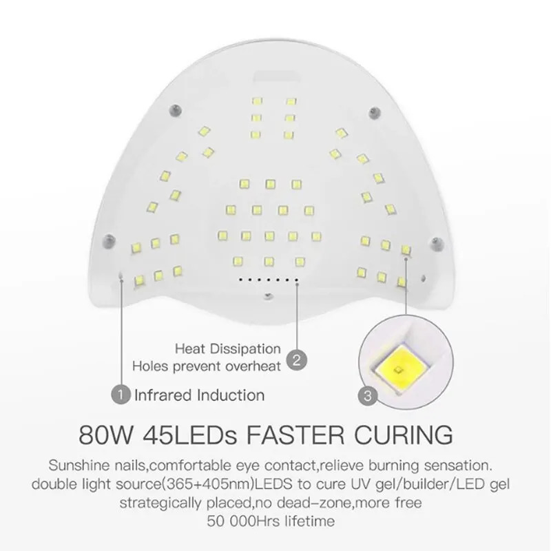 SUN X5 LED MAX Manicure Lamp 45 LEDs UV LED Nail Lamp For Nails Curing Nail Polish LED Nail Lamp Gel Dryer Lamps Nail Tools 250517