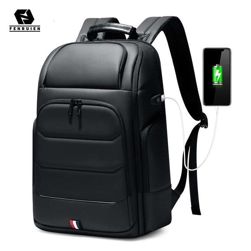 Fenruien Waterproof Backpacks USB Charging School Bag Anti-Theft Men Fit 15.6 Inch Laptop Travel Backpack High Capacity