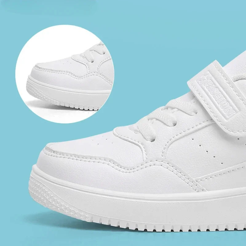 Leather Kids Running Shoes Fashion youngsters teens Casual Walking student fashion Sneakers Breathable Soft Children Sport40 250517