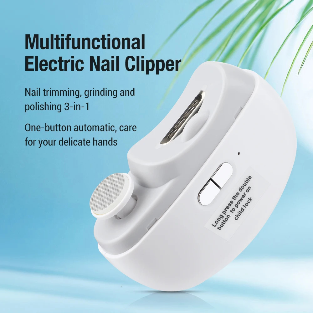 Electric Nail Clippers With Light Automatic Anicure Trimmer Adult Baby Fingernail Toe Scissors Pedicure Polishing Nails Cutter 250517