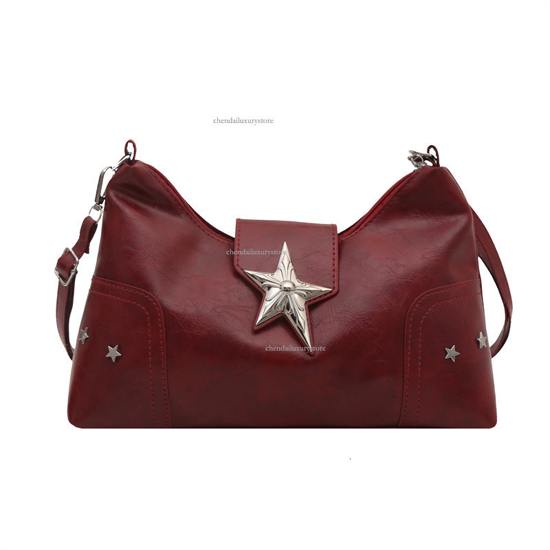 Free Delivery Designer Women's Fashion Handbag 2025 New High-end Punk Style Motorcycle Shoulder Bag Y2K Sweet Cool Spicy Girl Commuting Crossbody