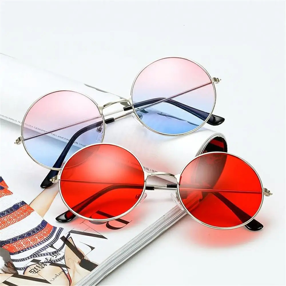 Fashion Retro Round Hippie Sunglasses for Women Men Trendy Punk Glasses Circle Metal UV Protection 250515