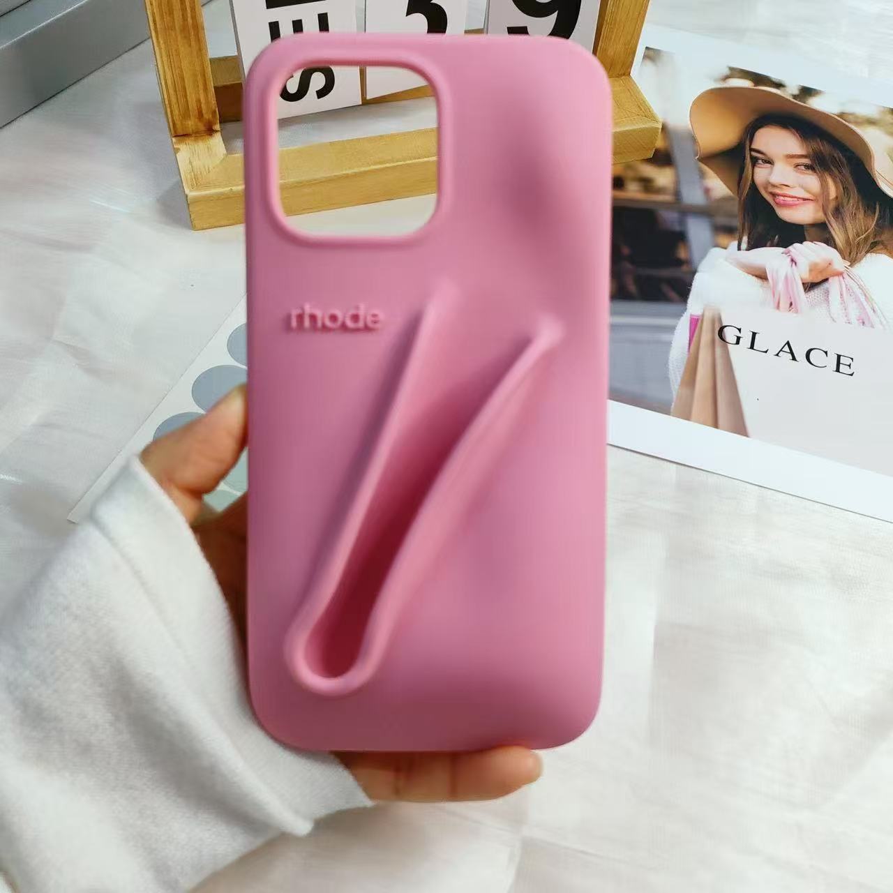 Rhode Case 2-in-1 Lip Gloss/Lipstick/Silicone Phone Case for iPhone 16/15 Pro Max Samsung S23FE/S23ULTRA/S24ULTRA Soft Cover
