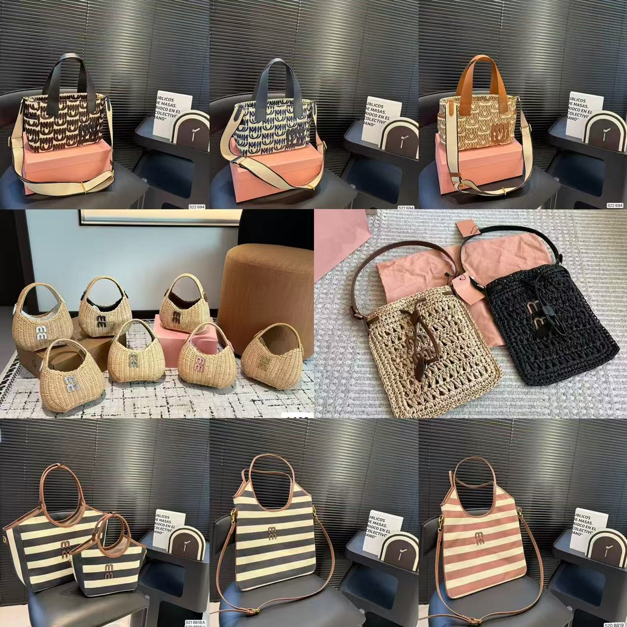 Dhgate Luxury travel raffias Designer Beach Bag Straw pochette weave shop Shoulder large tote bag Womens handbag duffle crossbody mens6742121