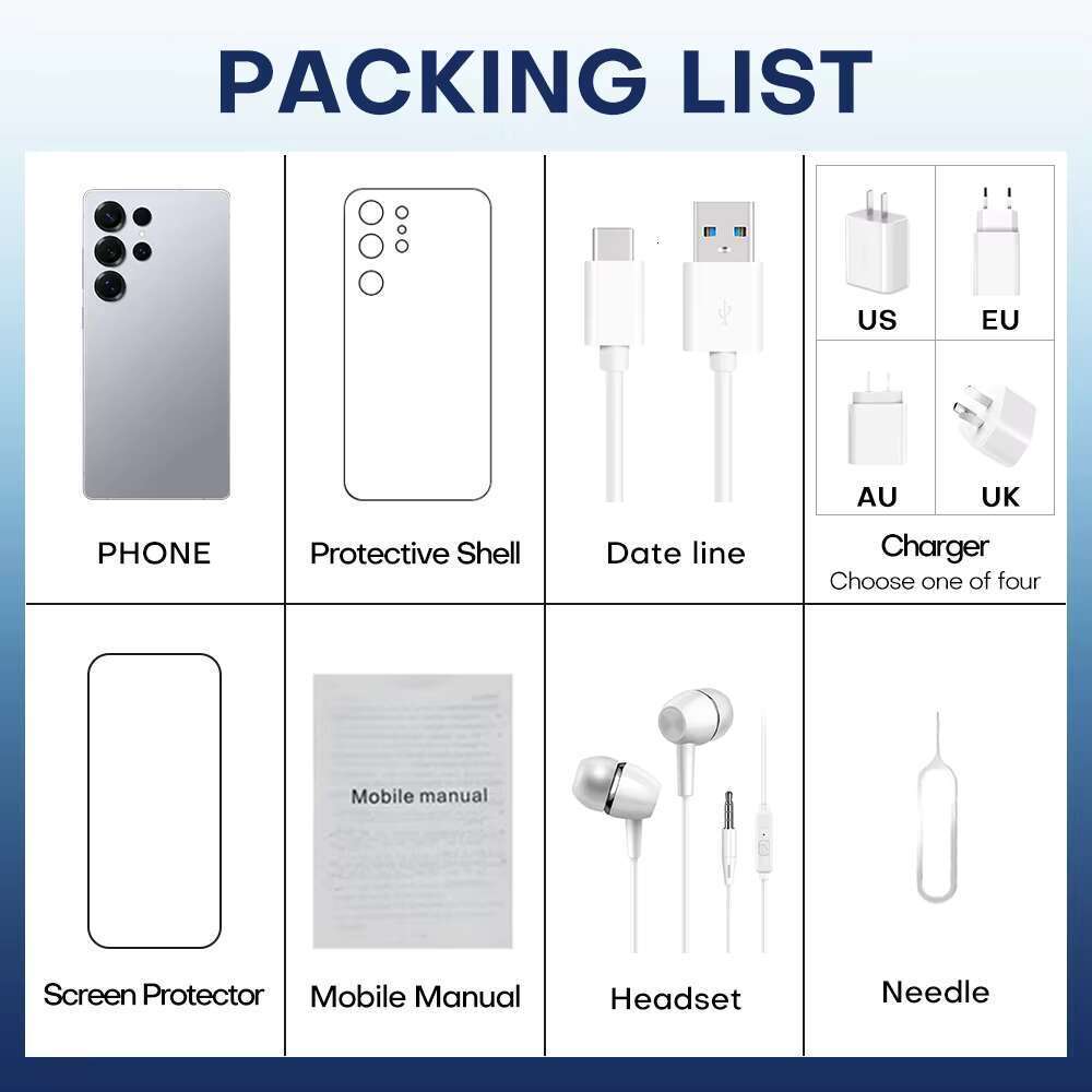 Trending Products 2025 New Arrival S25 Ultra 5g Global Version Smartphone 16GB+1TB Android Cellphones Mobile Phone