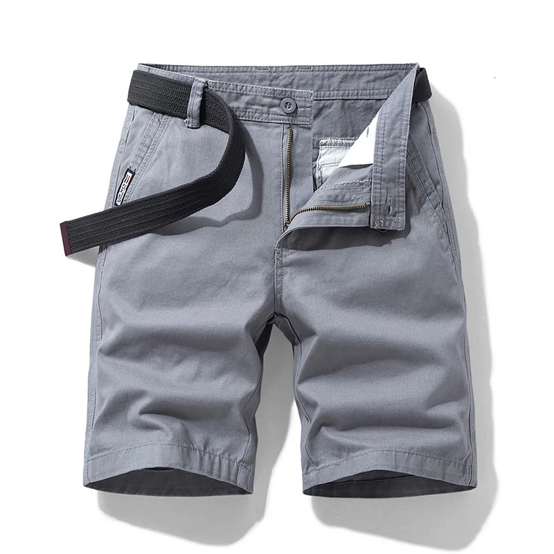 Summer thin multi pocket pure cotton workwear shorts mens oversized loose straight leg five point casual over knee beach shorts 250517