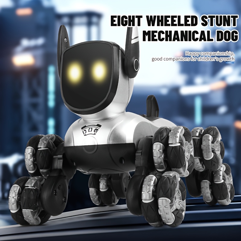 Rechargeable robot dog, interactive intelligent robot dog, remote-controlled stunt robot toy with remote control, music, realistic movements , electro