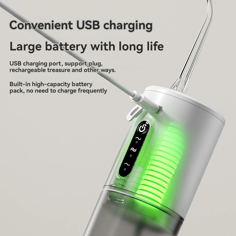 1 PCS Portable Water Floss USB Rechargeable Oral Irrigator 280ML Electric Tooth Cleaning Device 3 Modes Waterproof Irrigator 250517