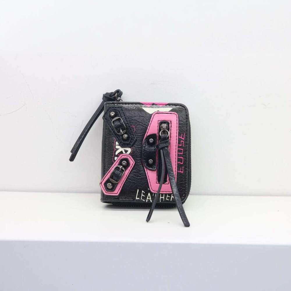 Graffiti new zipper style small wallet change card bag multifunctional