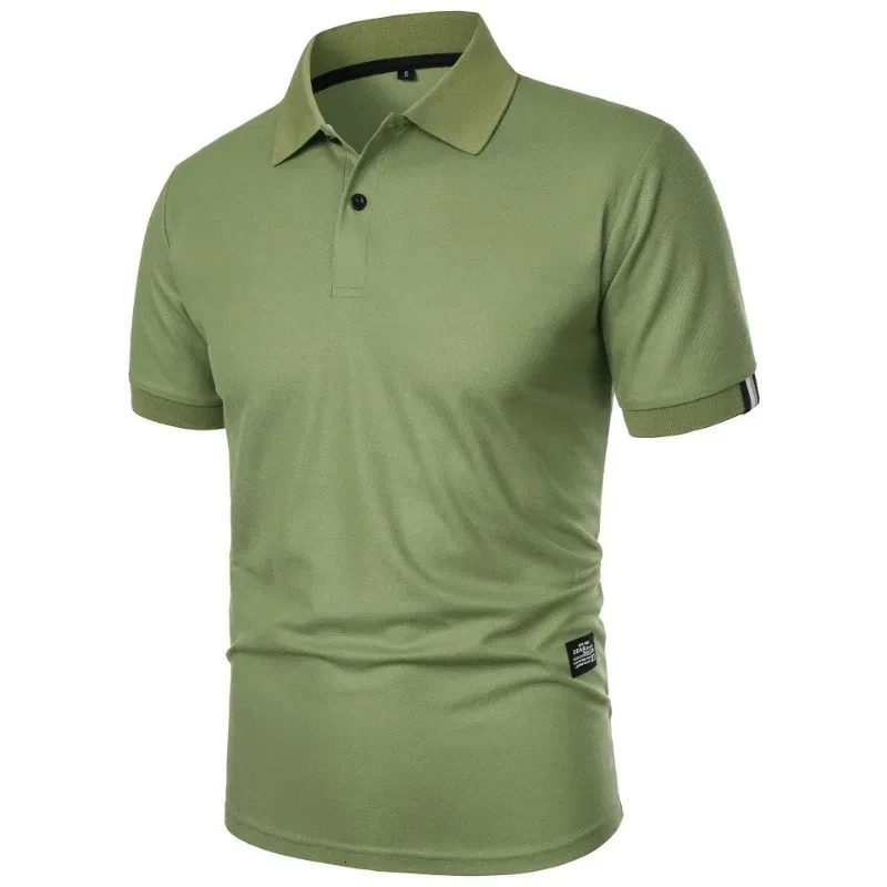 Summer Mens Short Sleeve Polo Shirt Solid Color Breathable Tshirts Lapel Streetwear Lightweight Fitness T Shirts Solid Color Top 250517