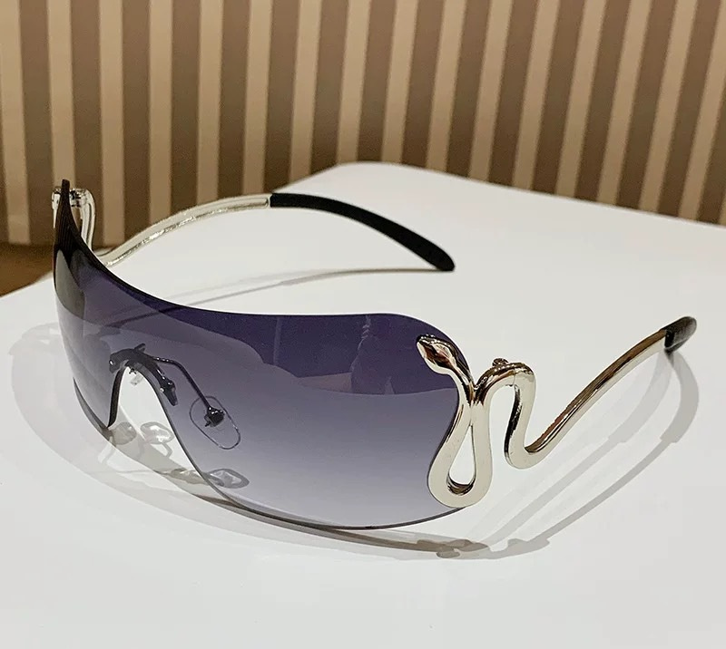 Free shipping designer sunglasses 2025 new fashion, high-end texture, luxurious frameless integrated sunglasses