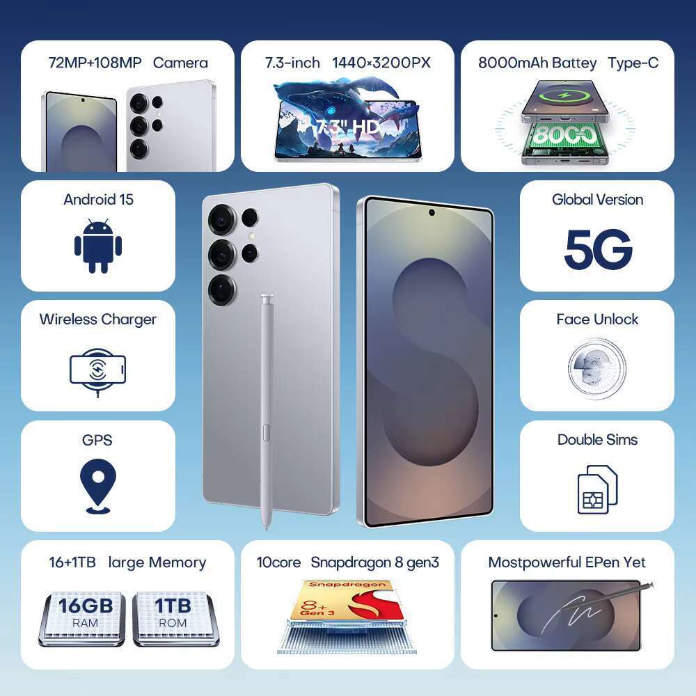 Trending Products 2025 New Arrival S25 Ultra 5g Global Version Smartphone 16GB+1TB Android Cellphones Mobile Phone