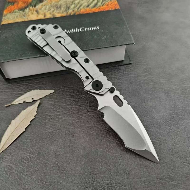 Strider Knife TC4 Titanium Alloy Handle D2 Blade Outdoor Camping Hunting Defense Emergency Sharp Folding Tactical Knives