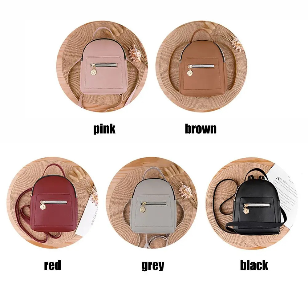 Small Business Mini Backpack Waterproof PU Daypack Shoulder Bag
