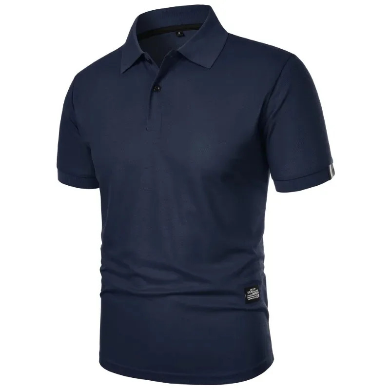 Summer Mens Short Sleeve Polo Shirt Solid Color Breathable Tshirts Lapel Streetwear Lightweight Fitness T Shirts Solid Color Top 250517
