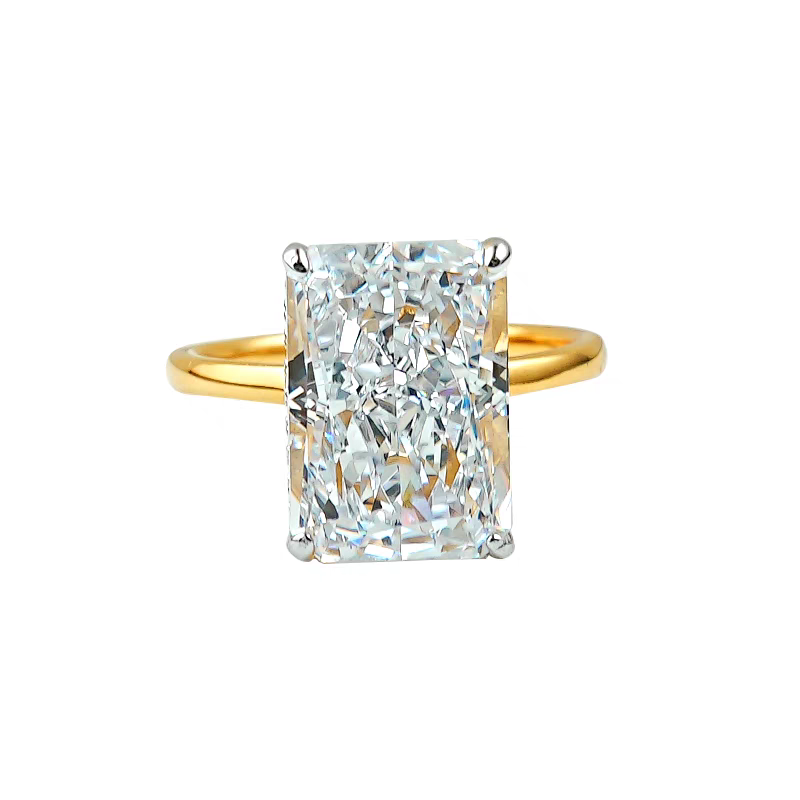 Luxury Jewelry Wedding Rings Genuine 100% S925 Sterling Silver Long Ice Flower Cut Square White Moissanite Diamond Lady Designer Engagement Eternity G