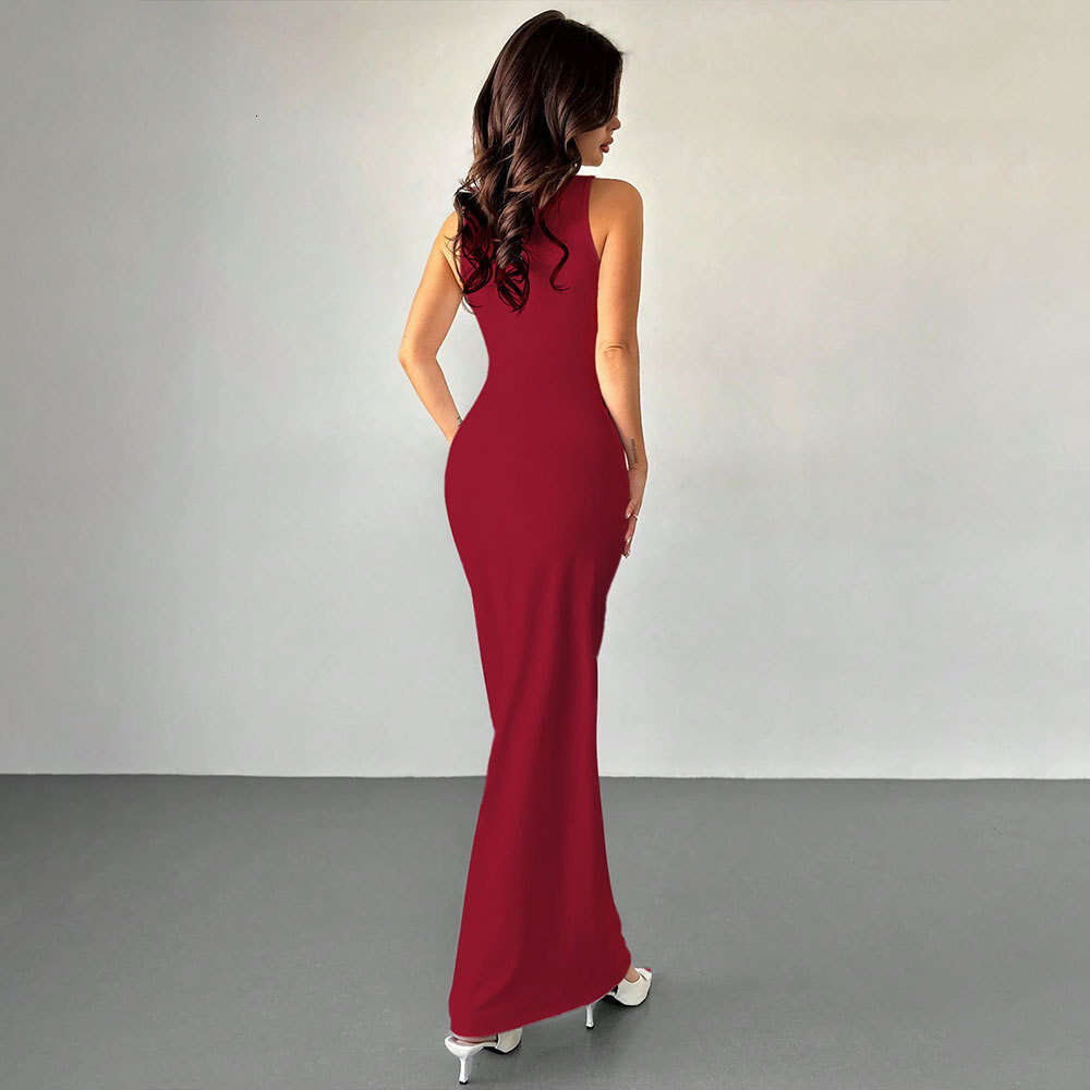 2024 Summer Sexy Deep V Sleeveless backless Evening Fashion Dress for Women