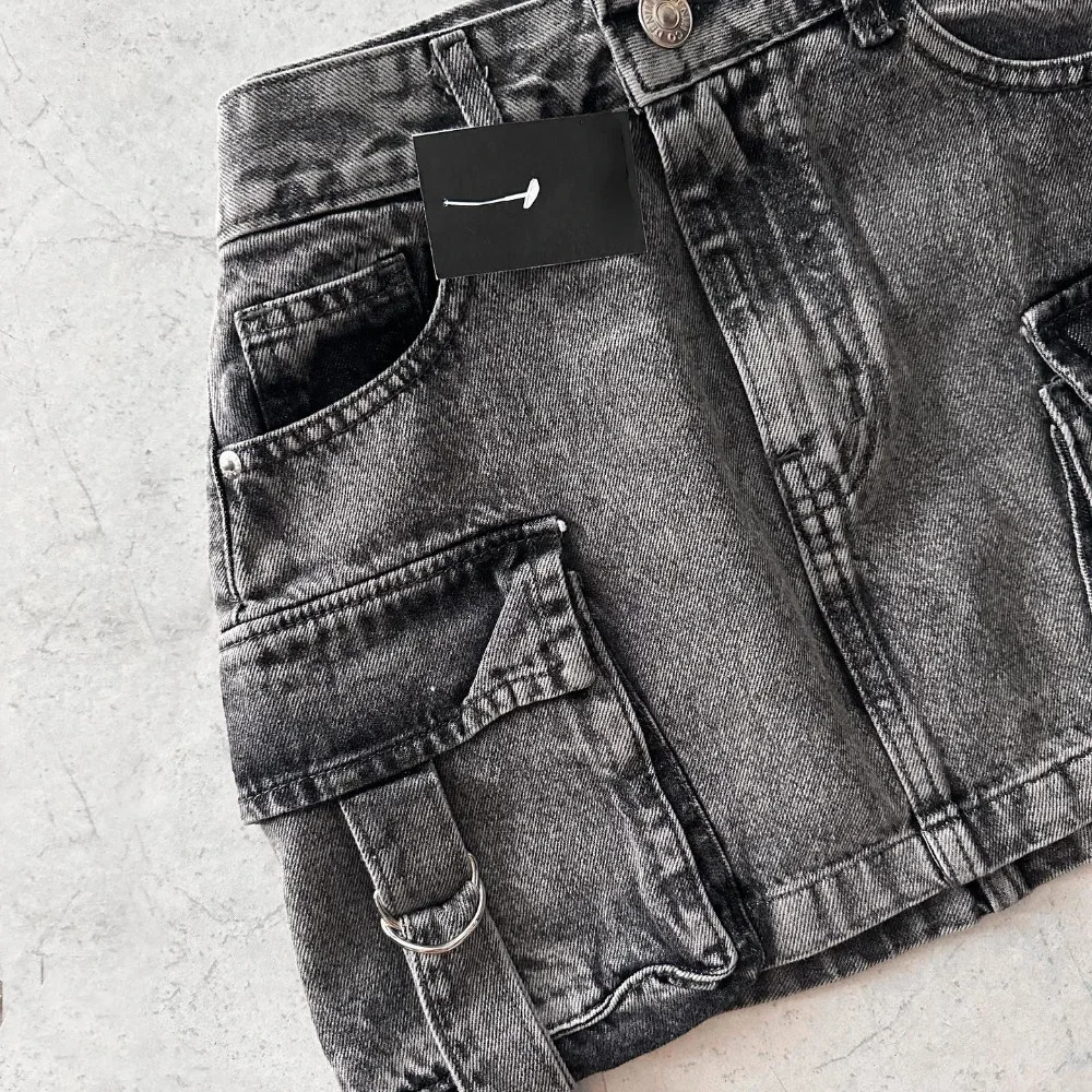 Harajuku Multiple Pockets Denim Plaid Skirt Vintage Goth Black Y2k Mini Skir Fashion Womens Casual Versatile Sexy Streetwear 250517