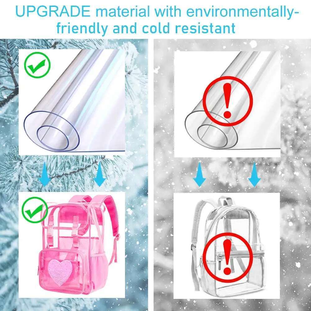 3Psc Clear Backpack, Heavy Duty Transparent Bookbag For Girls Women, Stadium Approved See Through Backpack With Lunch Box (Pink