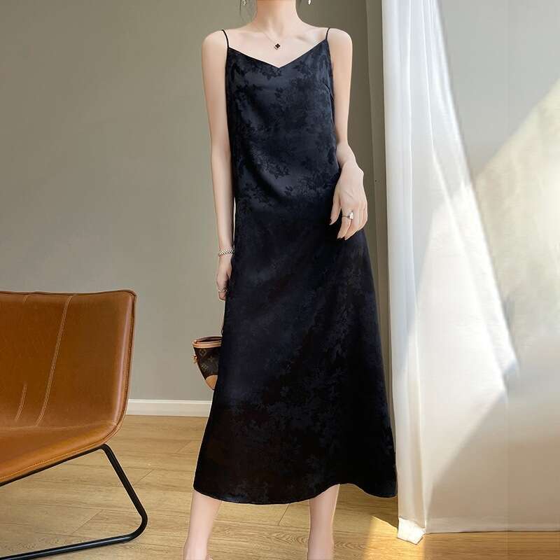 Maxi Dress Silk Silk Camisole Dress For Women S Summer New A Line Skirt Loose Plus Size Long Inner Long Skirt Formai Dress