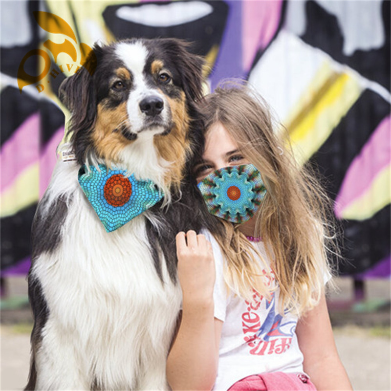 Mask+Dog Scarf polyester lightweight and breathable