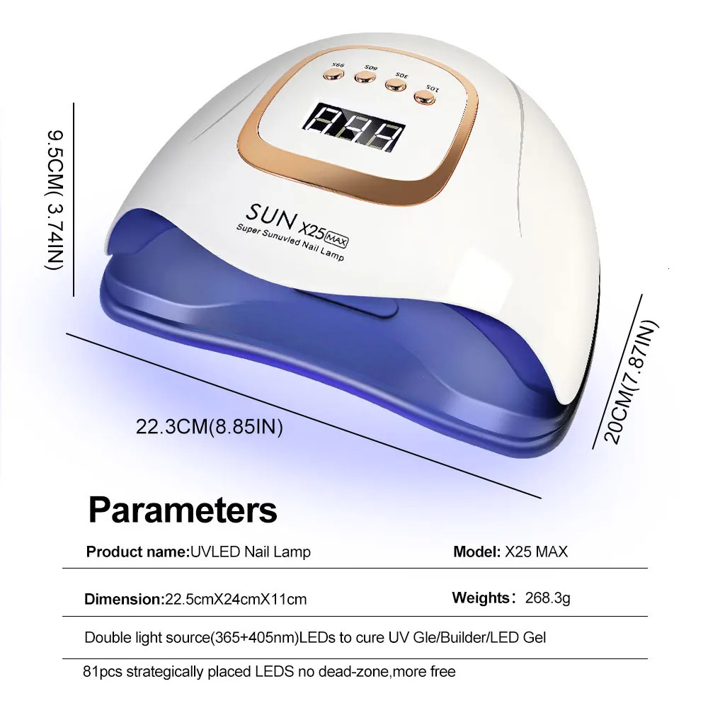 81LED UV Nail Art Lamp Dryer with 4 Timers and Auto Sensor Curing Lamp Professional Curing Gel Nail Polish Manicure Tool 250517