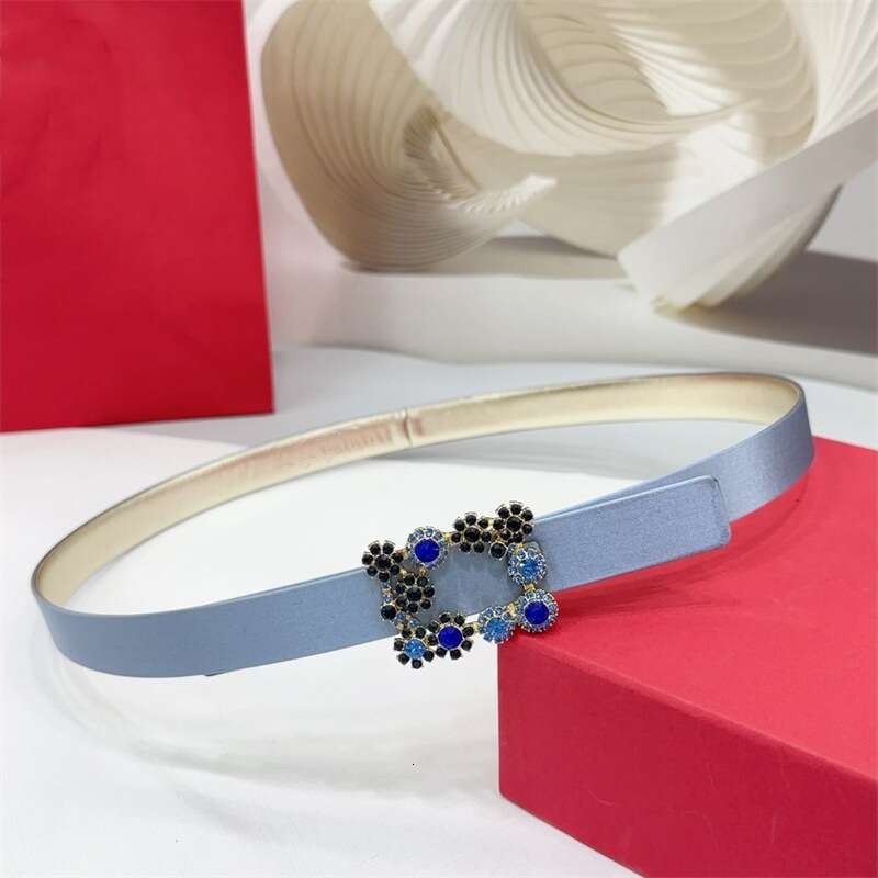 Silk sheepskin bottom women's dia studded new decoration, double-sided dress, jeans belt, light
