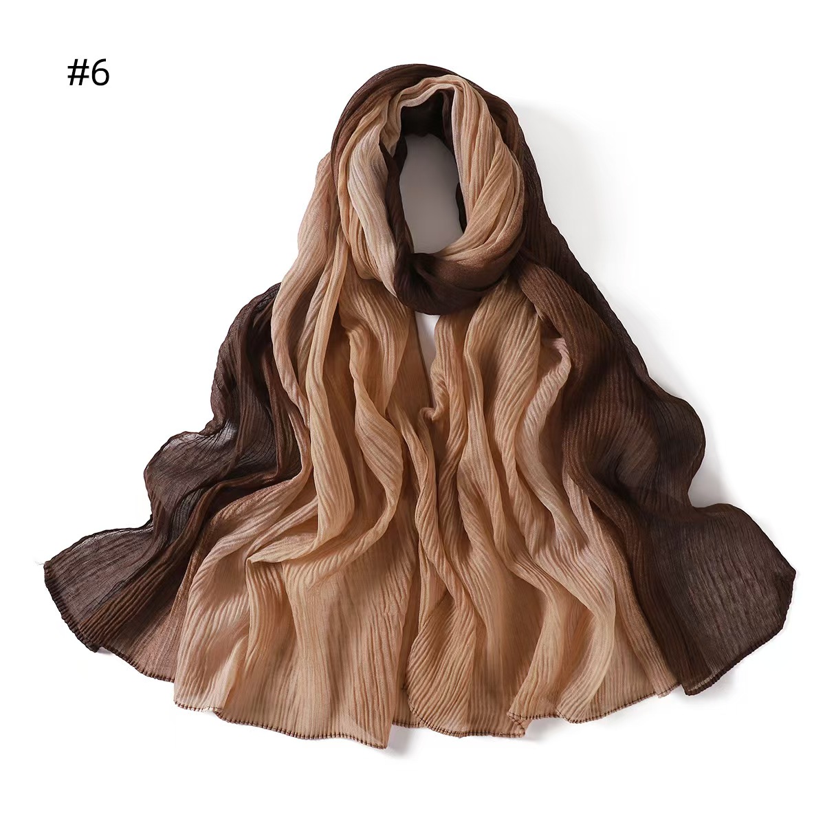 T743 Spring and Summer Gradient Color Cotton and Linen Long Scarf Cotton and Linen Scarf Travel Sunscreen Shawl